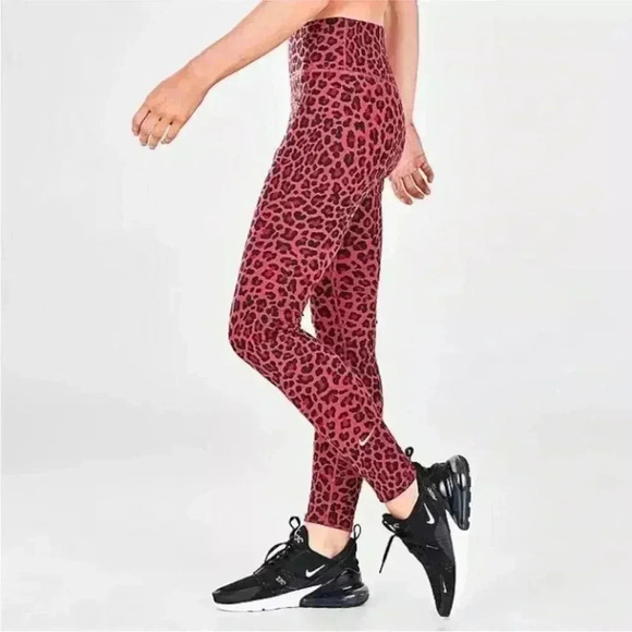 Nike Dri-FIT One Printed Midrise Full Length Leggings,Leopard Print Training,S - Picture 2 of 16